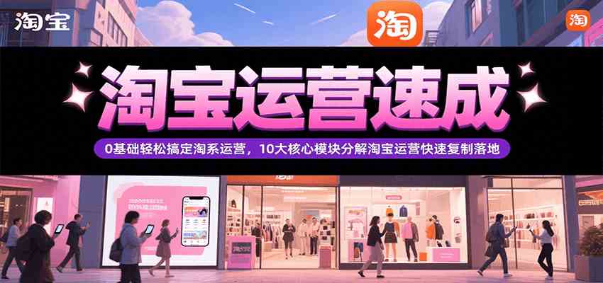 淘宝运营速成，0基础轻松搞定网店运营，10大核心模块分解快速复制落地（更新）-驿想项目网