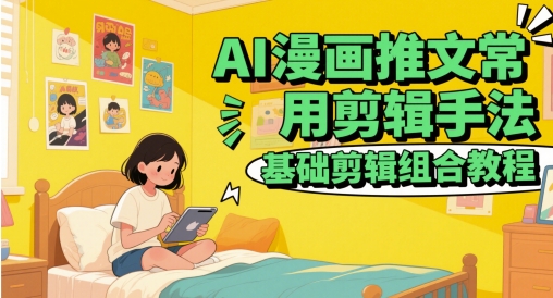AI漫画推文常用剪辑手法，基础剪辑组合教程-驿想项目网