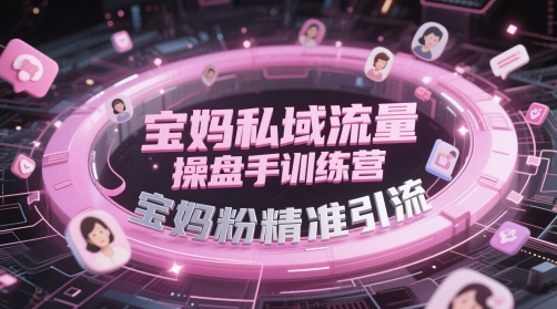 宝妈私域流量操盘手训练营，宝妈粉精准引流-驿想项目网