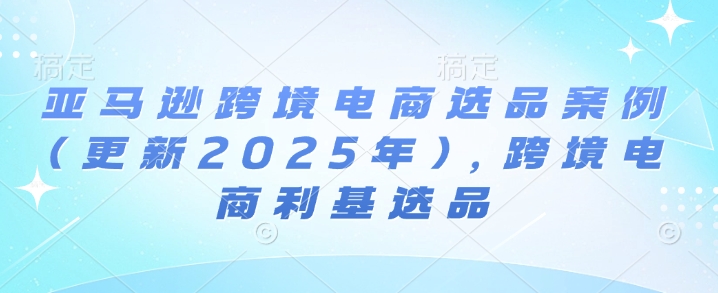 亚马逊跨境电商选品案例(更新2025年7月)，跨境电商利基选品-驿想项目网