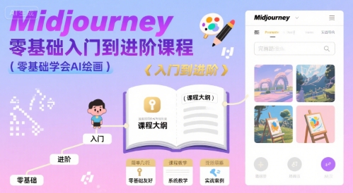 midjourney零基础入门到进阶课程，零基础学会AI绘画-驿想项目网