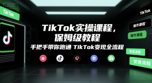TikTok实操课程，保姆级教程，手把手带你跑通TikTok变现全流程-驿想项目网
