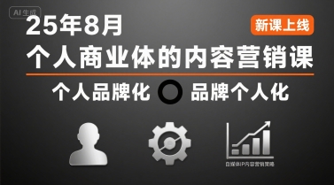 个人商业体的内容营销课25年8月，个人品牌化，品牌个人化，自媒体ip内容营销策略-驿想项目网