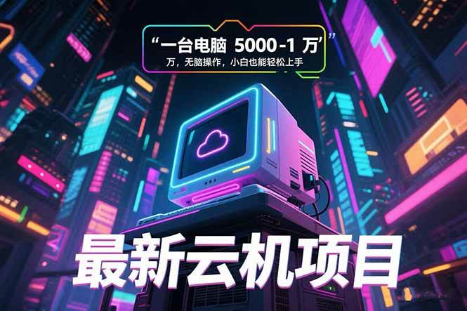 （15395期）最新云机项目 一台电脑5000到10000 无脑操作小白也能轻松上手-驿想项目网
