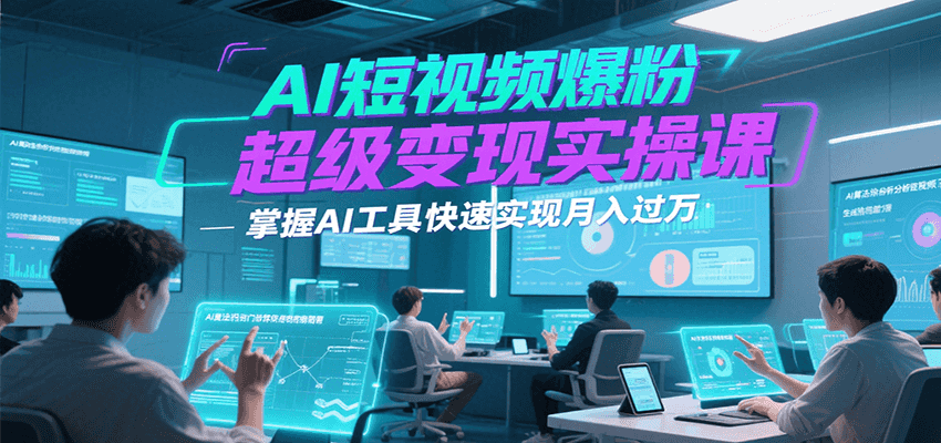 AI短视频爆粉超级变现实操课，掌握AI工具快速实现月入过万-驿想项目网