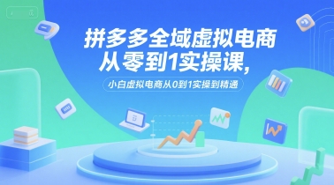 拼多多全域虚拟电商从零到1实操课，小白虚拟电商从0到1实操到精通-驿想项目网