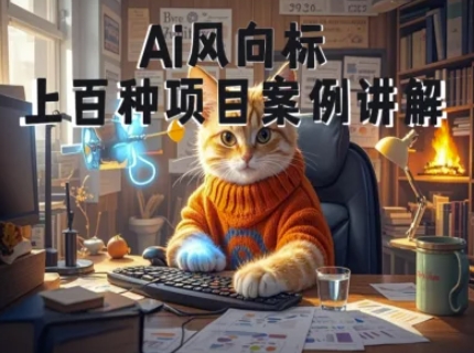 Ai风向标-附100种项目案例玩法-0基础小白到大神ai视频商业应用教学-驿想项目网