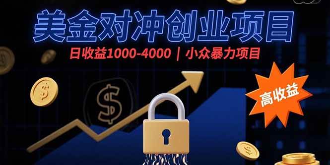 （15642期）美金对冲创业项目，日收益1000-4000，小众暴力项目-驿想项目网