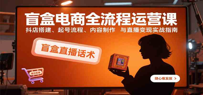 盲盒电商全流程运营课：抖店搭建、起号流程、内容制作与直播变现实战指南-驿想项目网