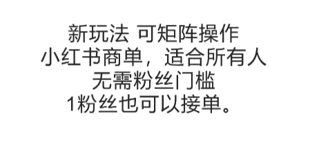 可矩阵操作，小红书商单新玩法，适合所有人，无需粉丝门槛，1粉丝也可以接单-驿想项目网