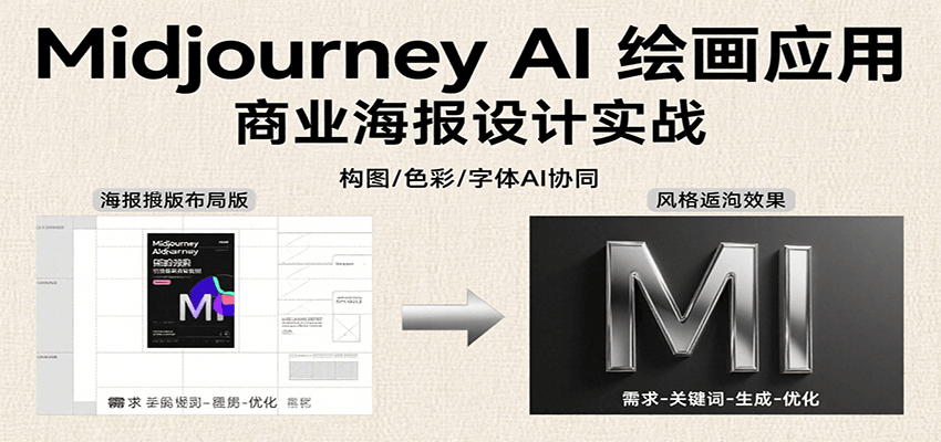 Midjourney AI绘画应用，关键词指令解析、漫画头像制作、海报设计、3D人物生成等-驿想项目网