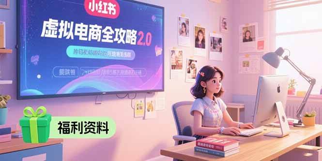 （15387期）虚拟电商全攻略2.0，开店选品实操流程，账号定位、货源发布、笔记发布技巧-驿想项目网