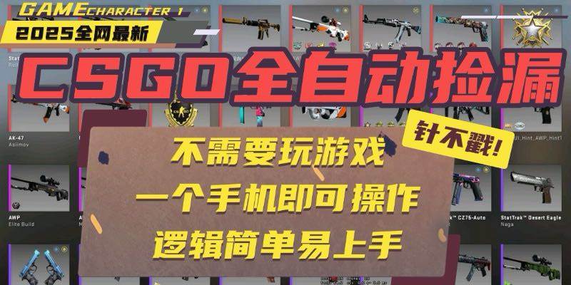 （15679期）CSGO自动捡漏项目，最新玩法，不用挂机不用玩游戏，一个手机即可操作。…-驿想项目网