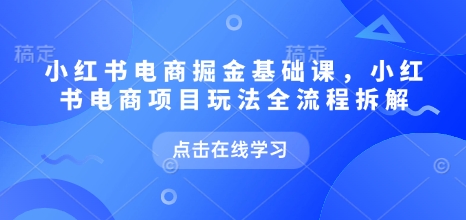小红书电商掘金课，小红书电商项目玩法全流程拆解（更新5月）-驿想项目网