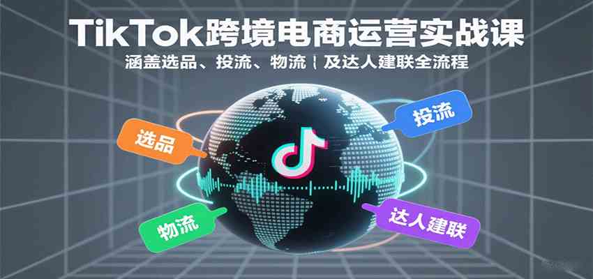 TikTok跨境电商运营实战课：涵盖选品、投流、物流及达人建联全流程-驿想项目网