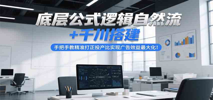 底层公式逻辑自然流+千川搭建，手把手教精准打正投产比实现广告效益最大化！-驿想项目网