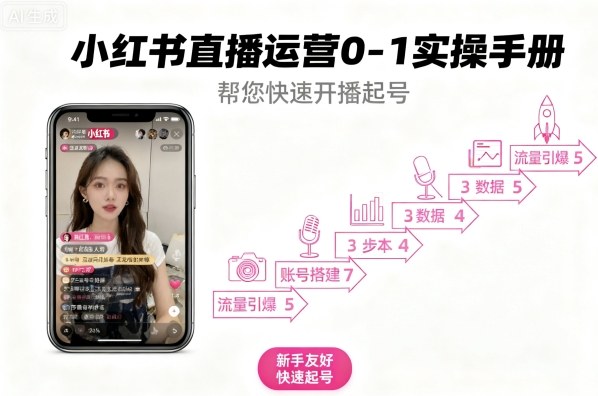 小红书直播运营0-1实操手册，帮您快速开播起号-驿想项目网