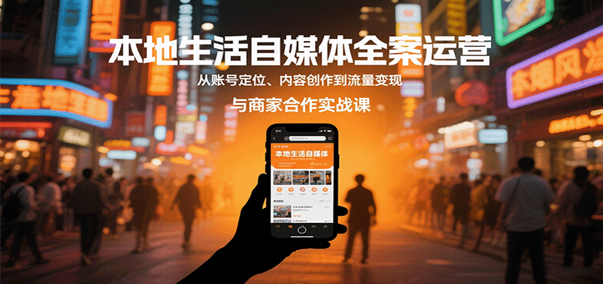 本地生活自媒体全案运营，从账号定位、内容创作到流量变现与商家合作实战课-驿想项目网