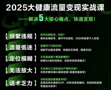 大健康流量全域新增长8.0，三月底线下课视频，大健康万亿蓝海，从类目突围到模式迭代-驿想项目网