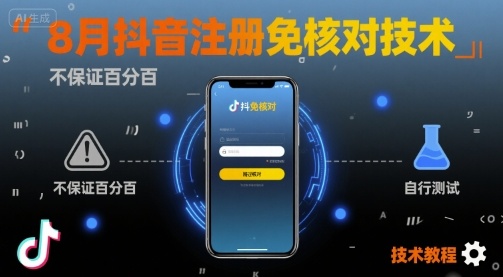 8月抖音注册免核对技术，不保证百分百，自测-驿想项目网