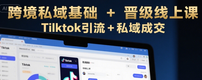 跨境私域基础+晋级线上课，Tilktok引流+私域成交-驿想项目网