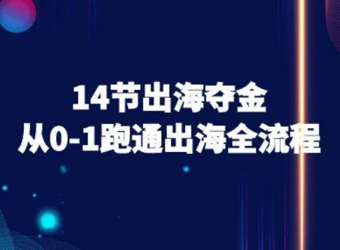 14节出海夺金从0-1跑通出海全流程-跨境电商教程-驿想项目网