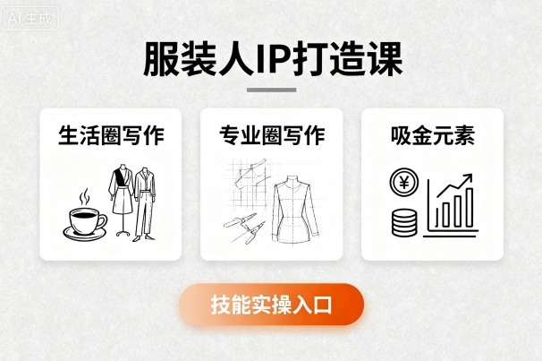 服装人IP打造课，文案创富+生活圈写作+专业圈写作+服装人专属+吸金元素+技能实操-驿想项目网