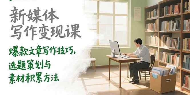 （15345期）新媒体写作变现课，爆款文章写作技巧，选题策划与素材积累方法-驿想项目网