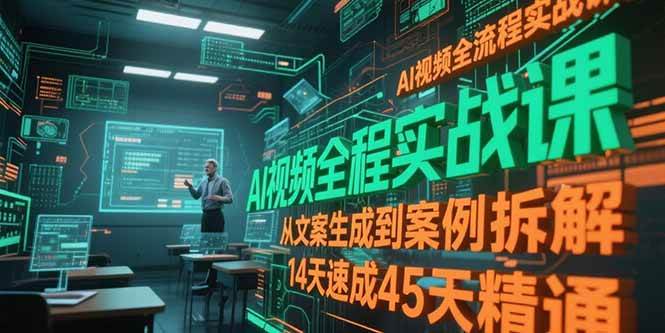 （15172期）AI视频全流程实战课，从文案生成到案例拆解，14天速成45天精通-驿想项目网