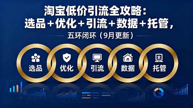 （16009期）淘宝低价引流全攻略：选品＋优化＋引流＋数据＋托管，五环闭环（9月更新）-驿想项目网