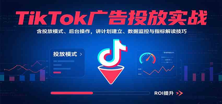 TikTok广告投放实战，含投放模式、后台操作，讲计划建立、数据监控与指标解读技巧-驿想项目网