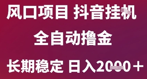 风口项目，六月最新玩法抖音无人挂G，全自动撸金，长期稳定 日入2k+【揭秘】-驿想项目网