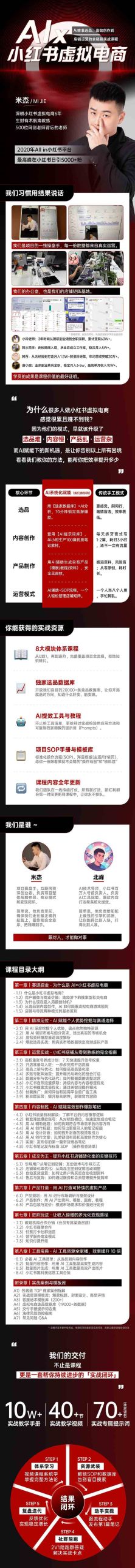 （15070期）单号月收3w+，小红书低成本搞钱课《AI×小红书虚拟电商》全套-驿想项目网