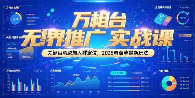 万相台无界推广实战课，关键词测款加人群定位，2025电商流量新玩法-驿想项目网