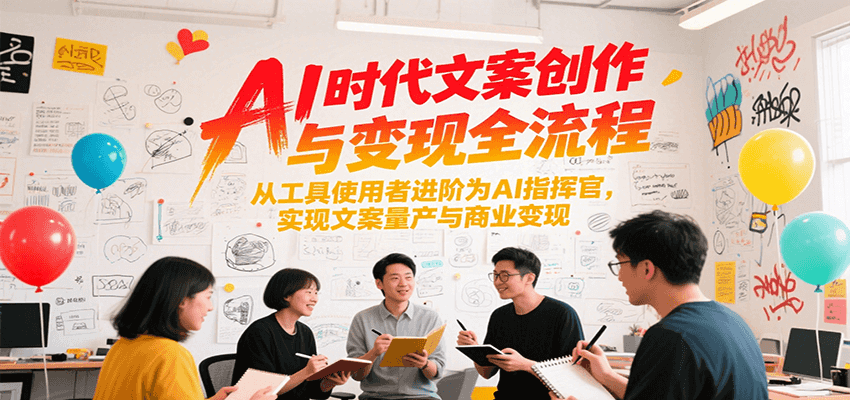 AI时代文案创作与变现全流程，从工具使用者进阶为AI指挥官，实现文案量产与商业变现-驿想项目网