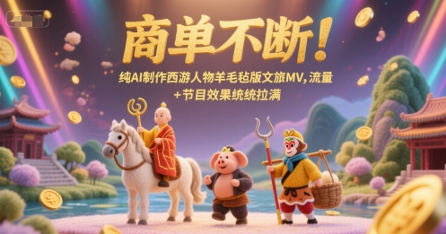 商单不断！纯AI制作西游人物羊毛毡版文旅MV，流量+节目效果统统拉满-驿想项目网