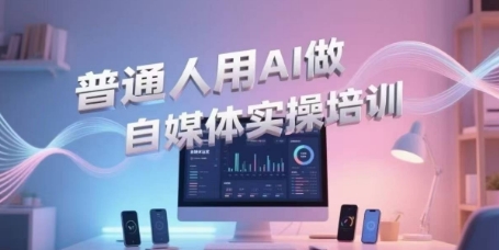 普通人用AI做自媒体实操培训，普通人一个人用ai做自媒体，视频制作、短视频引流、直播带货，轻松入门-驿想项目网