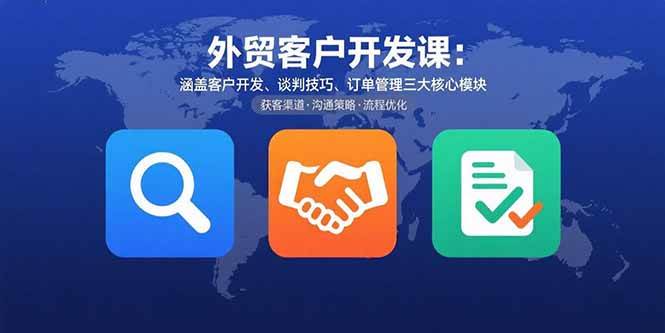 （15793期）外贸客户开发课：涵盖客户开发、谈判技巧、订单管理三大核心模块-驿想项目网