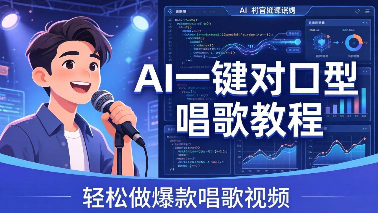 （18118期） AI一键对口型唱歌教程：零基础也能学，素材准备+模型训练+音色转换，轻松做爆款唱歌视频-驿想项目网