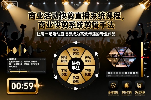 商业活动快剪直播系统课程，商业快剪系统剪辑手法-驿想项目网