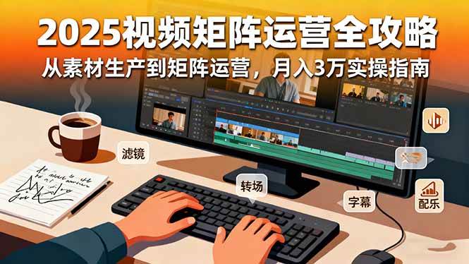 （16333期）2025短视频矩阵运营全攻略：从素材生产到矩阵运营，月入3万实操指南-驿想项目网