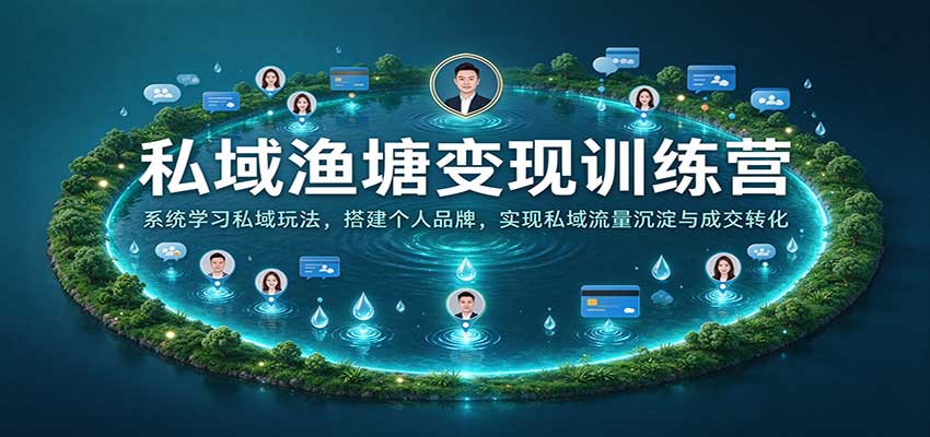 私域渔塘变现训练营：系统学习私域玩法，搭建个人品牌，实现私域流量沉淀与成交转化-驿想项目网