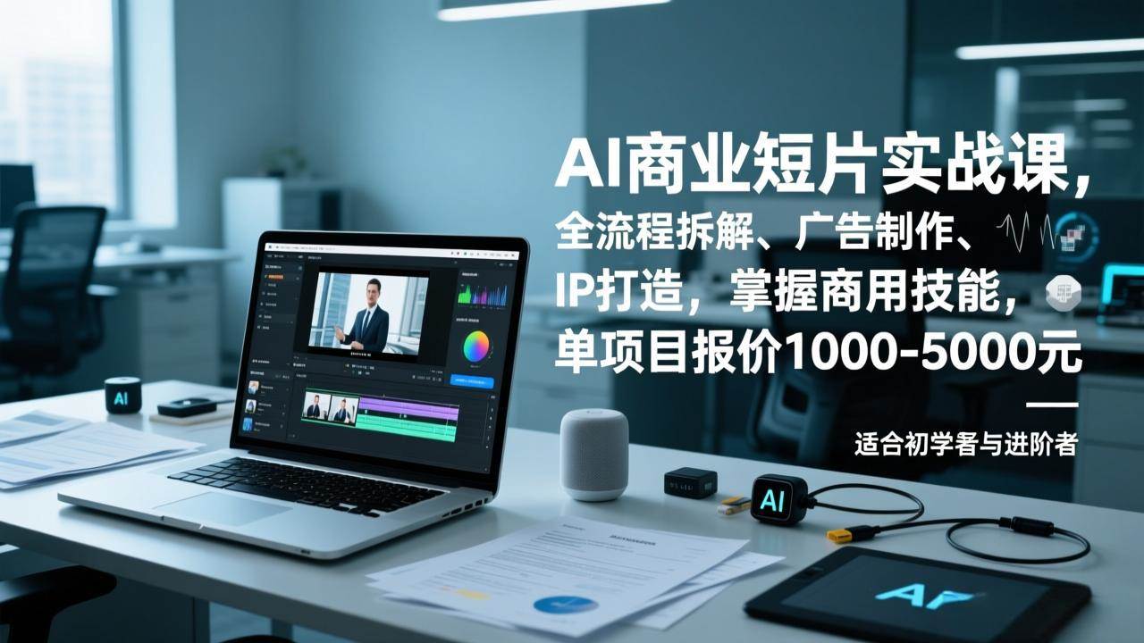 （17050期）AI商业短片实战课，全流程拆解、广告制作、IP打造，掌握商用技能，单项目报价1000-5000元-驿想项目网