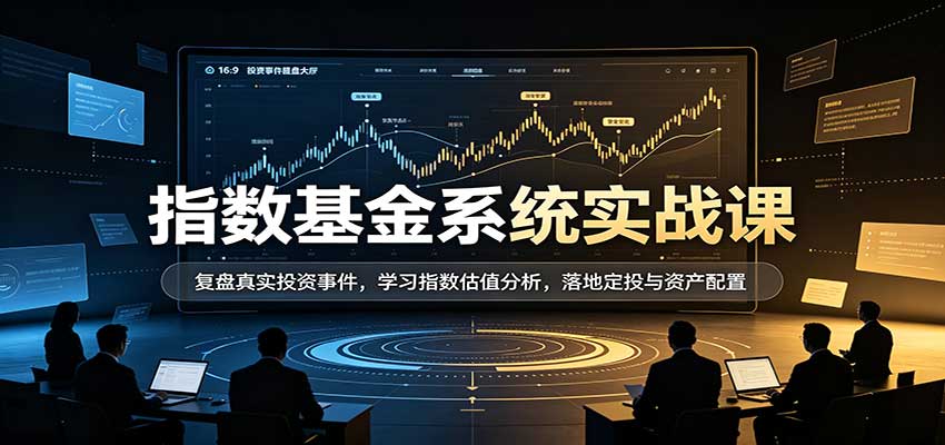 指数基金系统实战课:复盘真实投资事件,学习指数估值分析,落地定投与资产配置-驿想项目网