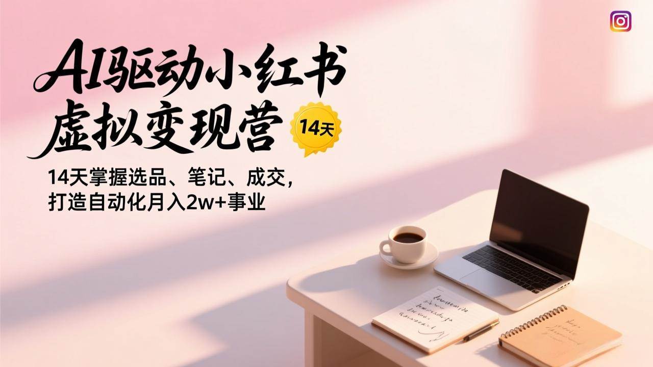 （17204期）AI驱动小红书虚拟变现营，14天掌握选品、笔记、成交，打造自动化月入2w+事业-驿想项目网