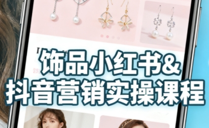 抖音+小红书饰品卖货：货源、开店、内容全教会，让新手快速掌握饰品线上营销全流程，轻松开启变现路-驿想项目网