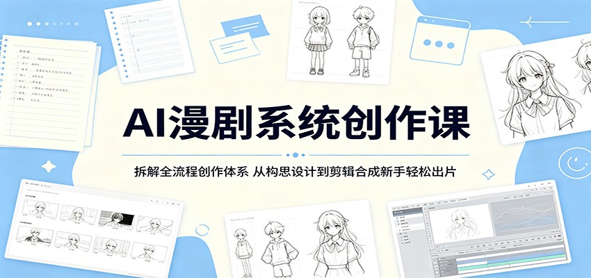 AI漫剧系统创作课：拆解全流程创作体系，从构思设计到剪辑合成新手轻松出片-驿想项目网