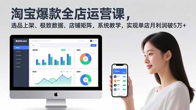 （16928期）淘宝爆款全店运营课2.0，选品上架、极致数据、店铺矩阵，系统教学，实现单店月利润破5万+-驿想项目网