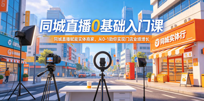 同城直播0基础入门课，同城直播赋能实体商家，从0-1助你实现门店业绩增长-驿想项目网
