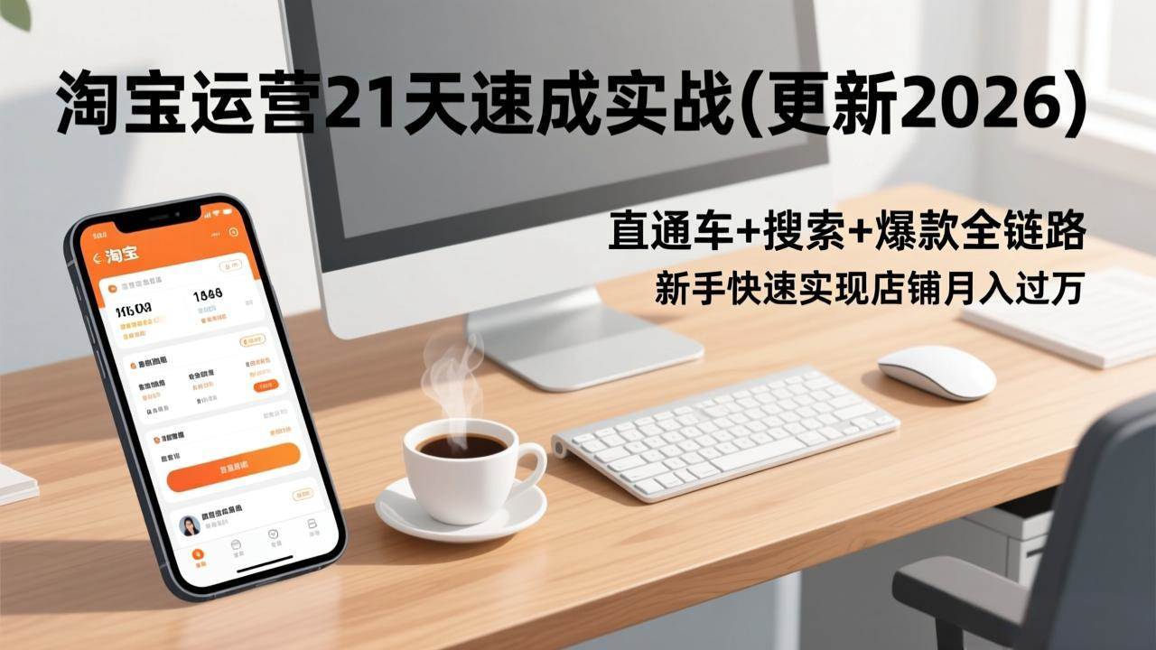 （17806期）淘宝运营21天速成实战(更新3月)，直通车+搜索+爆款全链路，新手快速实现店铺月入过万-驿想项目网